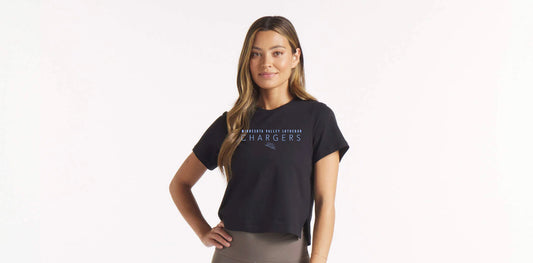 Women's Boxy Tee Black/Columbia Blue