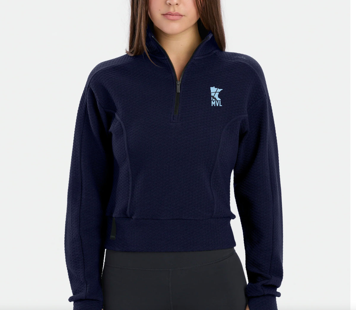 Women's Elevation Quarter Zip Navy/Black Embroidered