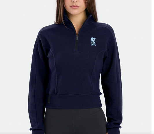 Women's Elevation Quarter Zip Navy/Black Embroidered